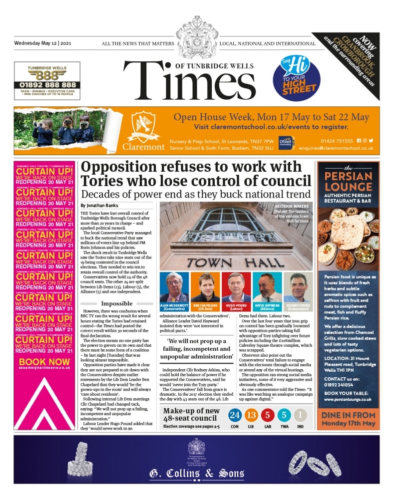 Read the Times of Tunbridge Wells 12th May 2021