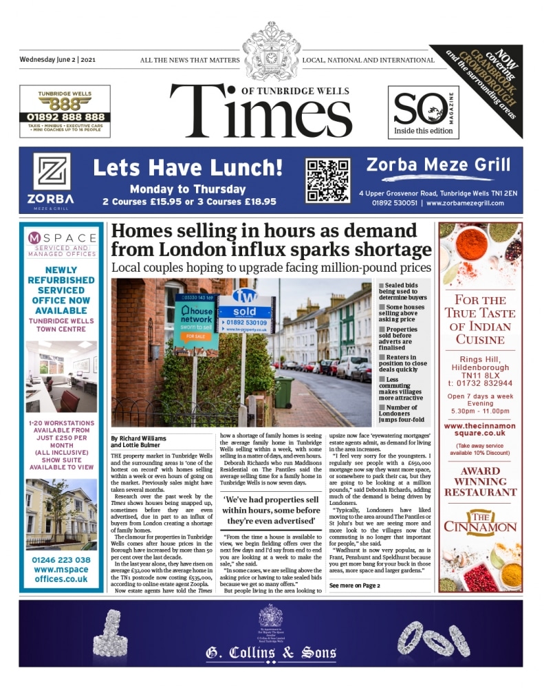Read the Times of Tunbridge Wells 2nd June 2021