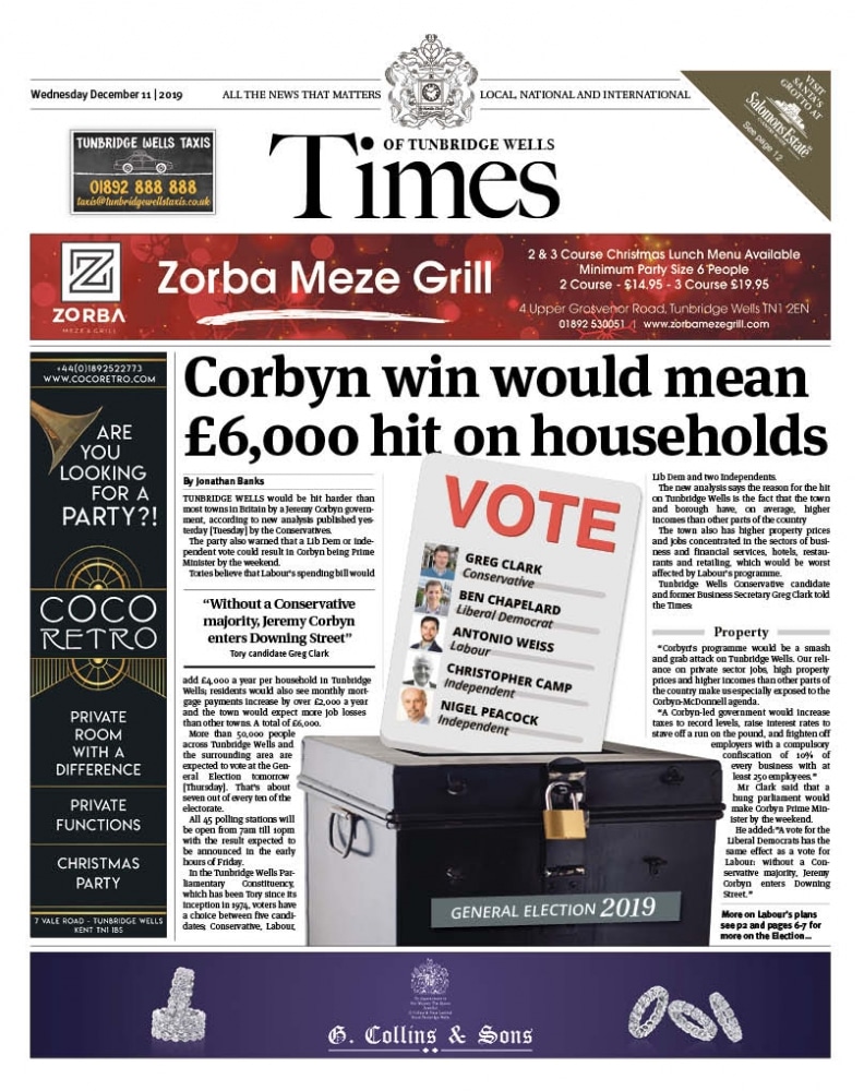 Read the Times of Tunbridge Wells 11th December 2019