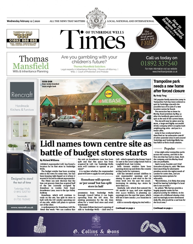 Read the Times of Tunbridge Wells 12th February 2020