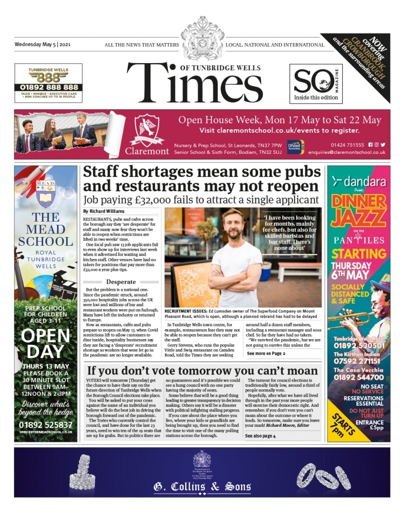 Read the Times of Tunbridge Wells 5th May 2021