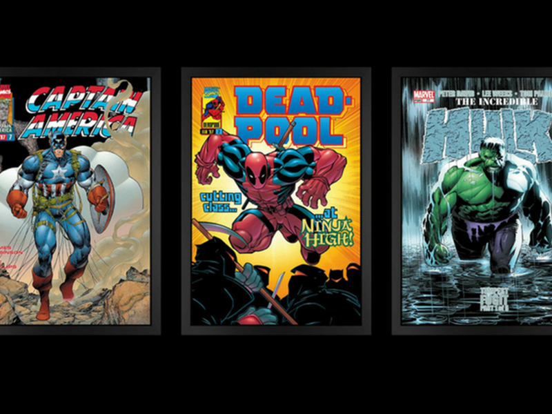 Marvel characters featured include wolverine, Deadpool, spiderman and iron man