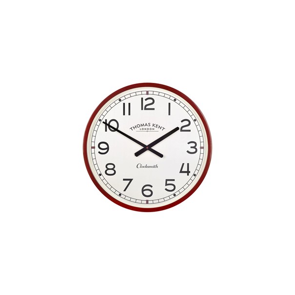 Clocksmith clock, 51cm in red