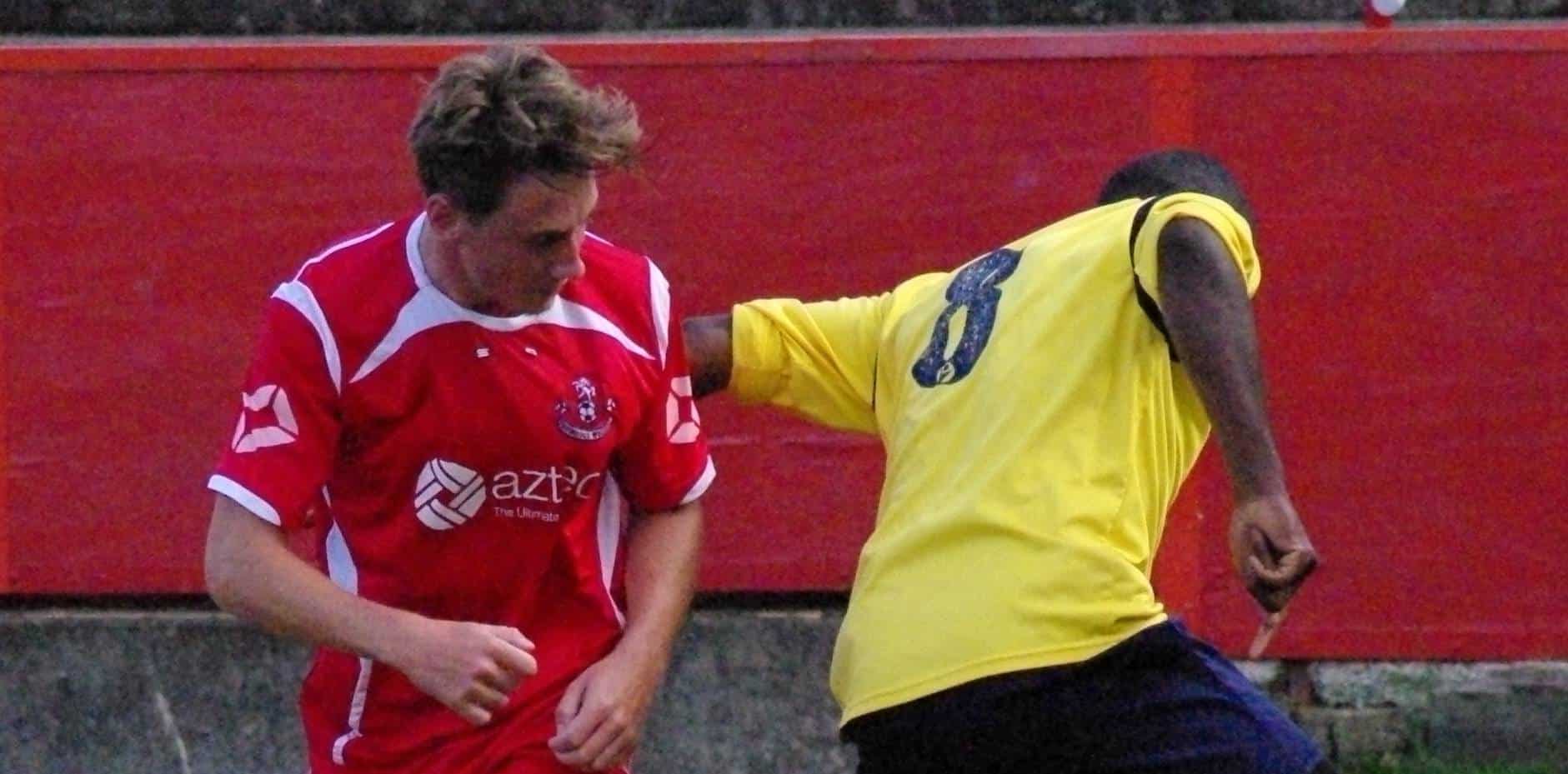 HOLDING ROLE Tunbridge Wells battle for the ball against Croydon